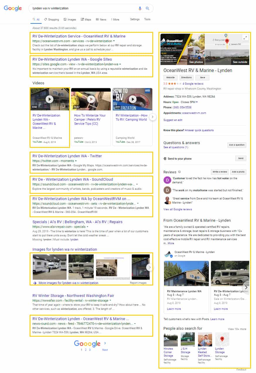 google search results example